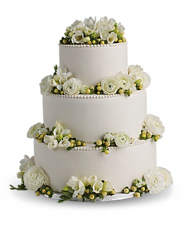 Freesia and Ranunculus Cake Decoration Specialty Arrangement