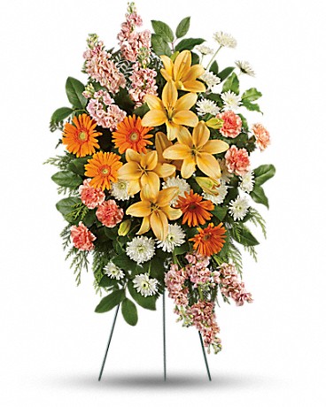 Treasured Lilies Spray Sympathy Arrangement