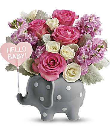 Teleflora's Hello Sweet Baby - Pink Bouquet