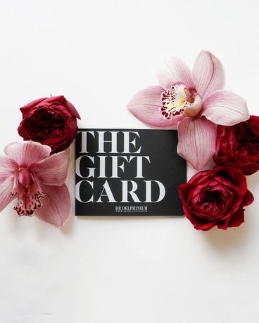 Dr Delphinium Designs Gift Card Flower Arrangement