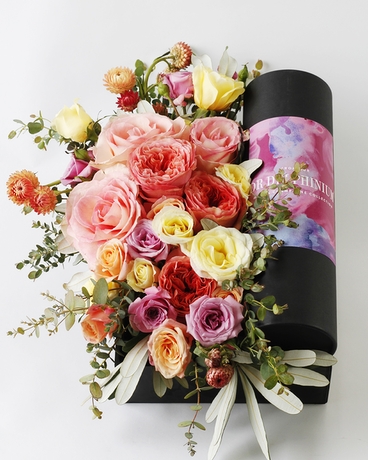 A Toast to You Celebration Bella Box Flower Arrangement