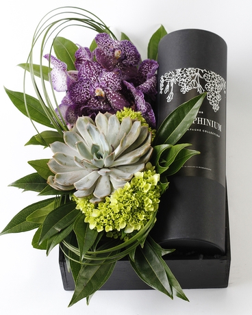 With Champagne & DRD Signature Wine Tube size,  inches height and  inches wide.