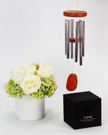 Flowers, Candle & Windchime size,  inches height and  inches wide.