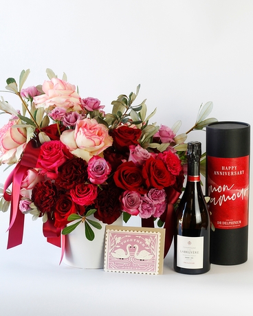 With LaBruyere Brut Champagne size,  inches height and  inches wide.