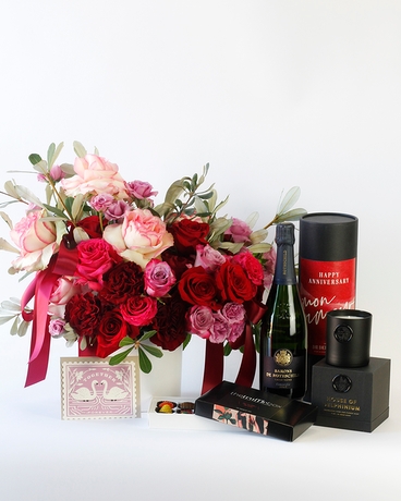 With Barons de Rothschild Brut Champagne size,  inches height and  inches wide.