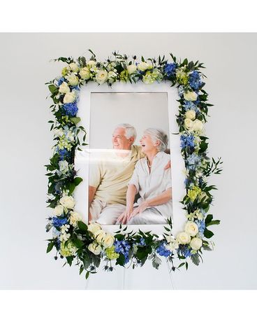 Tranquility Memorial Floral Frame Flower Arrangement