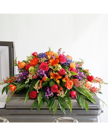 Celebration of Life Casket Spray Flower Arrangement