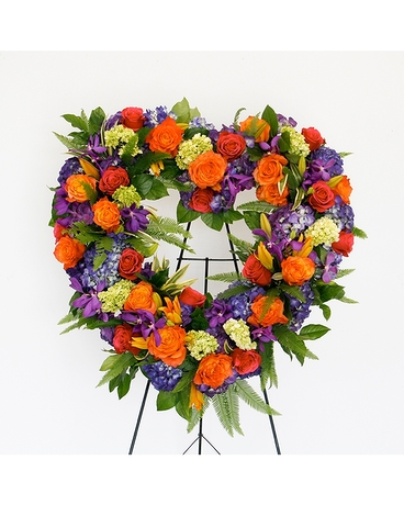 Celebration of Life Heart Wreath Flower Arrangement