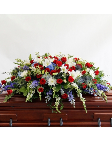 Stars & Stripes Casket Spray Flower Arrangement