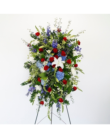 Stars & Stripes Standing Easel Spray Flower Arrangement