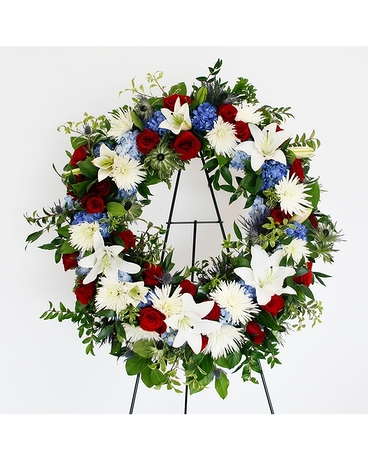 Stars & Stripes Classic Wreath Flower Arrangement