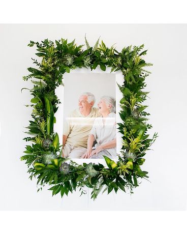 Serenity Memorial Floral Frame Flower Arrangement