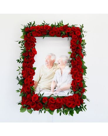 Splendor Memorial Floral Frame Flower Arrangement