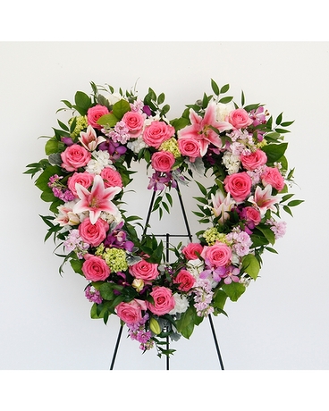Cherished Heart Wreath Flower Arrangement