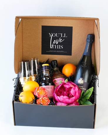 With Barons de Rothschild Brut Champagne size,  inches height and  inches wide.