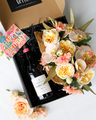 La Bruyère Champagne with Faux Florals size,  inches height and  inches wide.