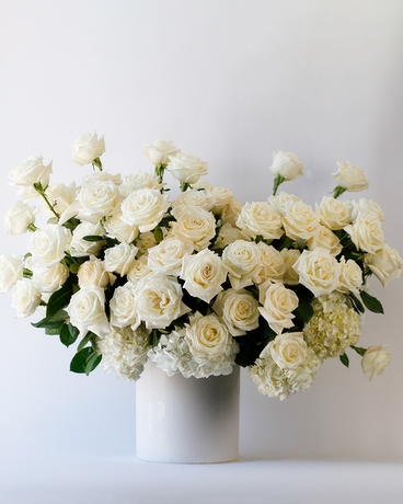 The 100 Roses | White Diamond Flower Arrangement