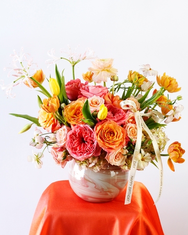 Orange Pop | Spring Birthday Special Flower Arrangement