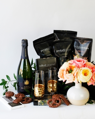 With Barons de Rothschild Brut Champagne size,  inches height and  inches wide.