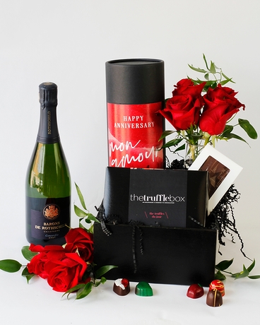 Lavish with Barons de Rothschild Blanc de Blanc Champagne size,  inches height and  inches wide.