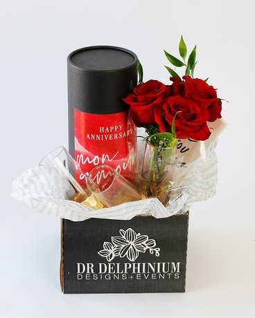 Cheers to Us | Luxe Anniversary Champagne Package Flower Arrangement